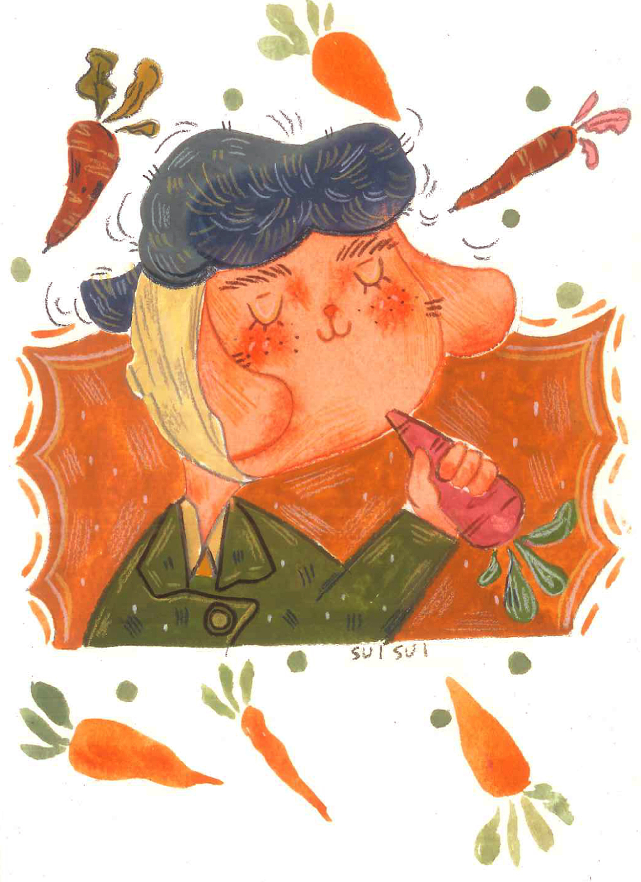 原创 |好多好多兔子 |综合材料（图ZMzM3NDE4NzI0） - 儿童插画 - 站酷设计师SUISUI爱画画原创素材 - 站酷ZCOOL