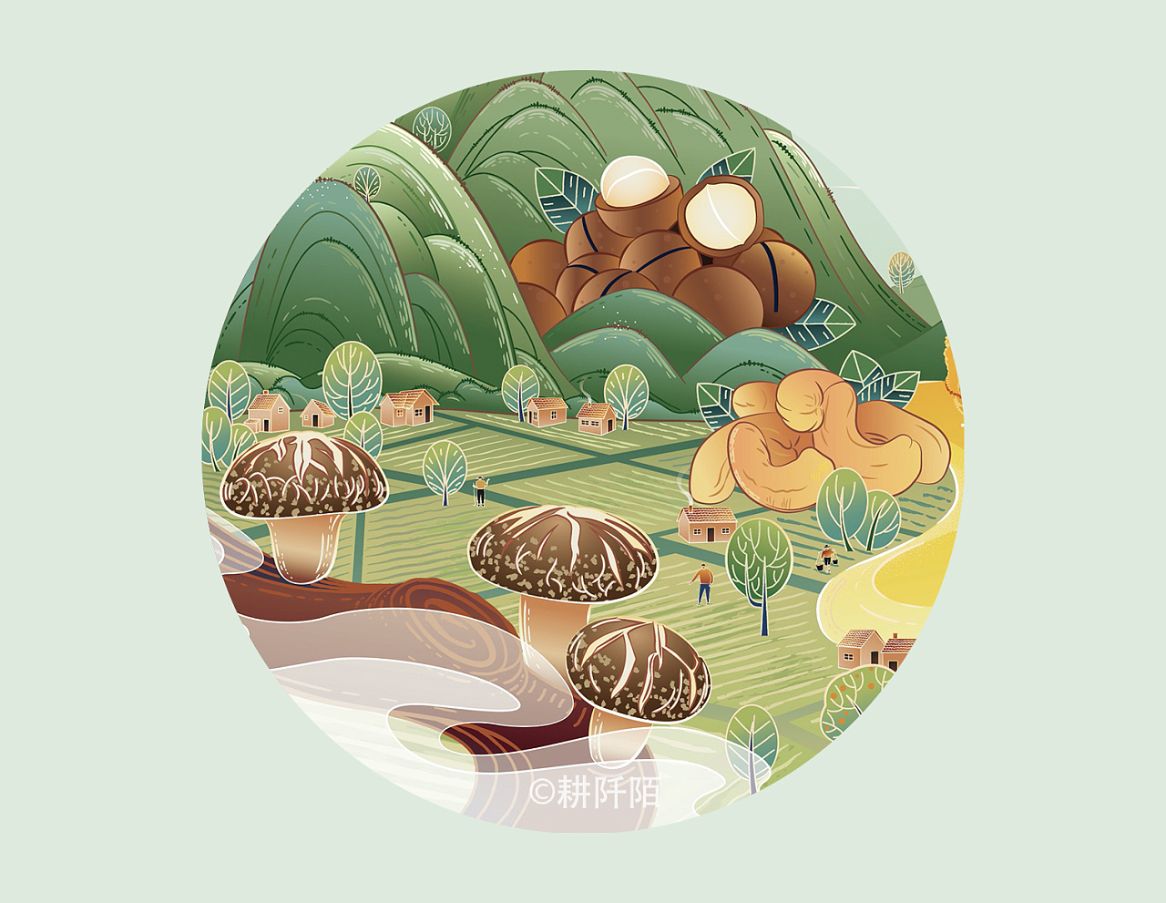 农产品包装设计插画/区域农品/地方风物插画——已商用