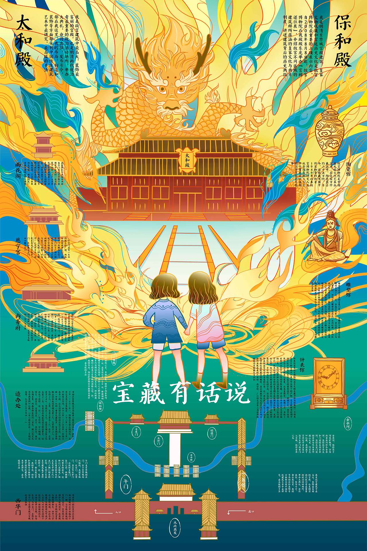 信息海报 | 太和殿前/瑞兽化龙（图ZMjI3NjcxNzIw） - 艺术插画 - 站酷设计师wycciv原创素材 - 站酷ZCOOL