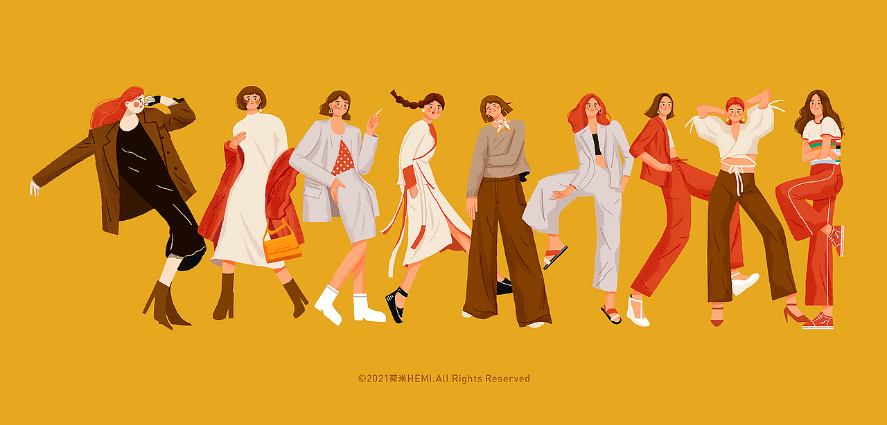 一组人物练习,穿搭系列合集~