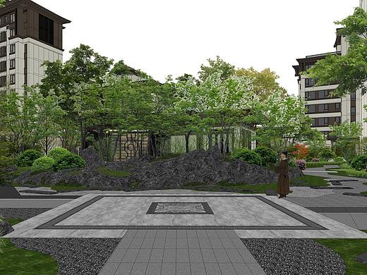 建发海沧大区景观SU模型下载