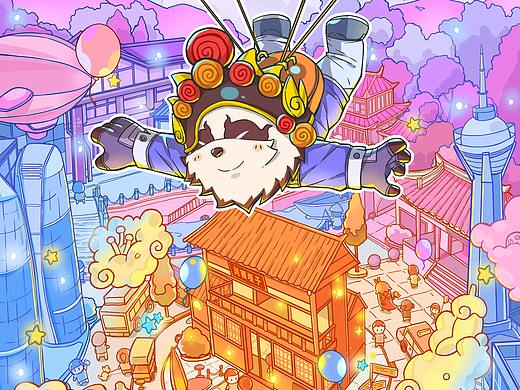 川西坝子火锅国庆海报插画