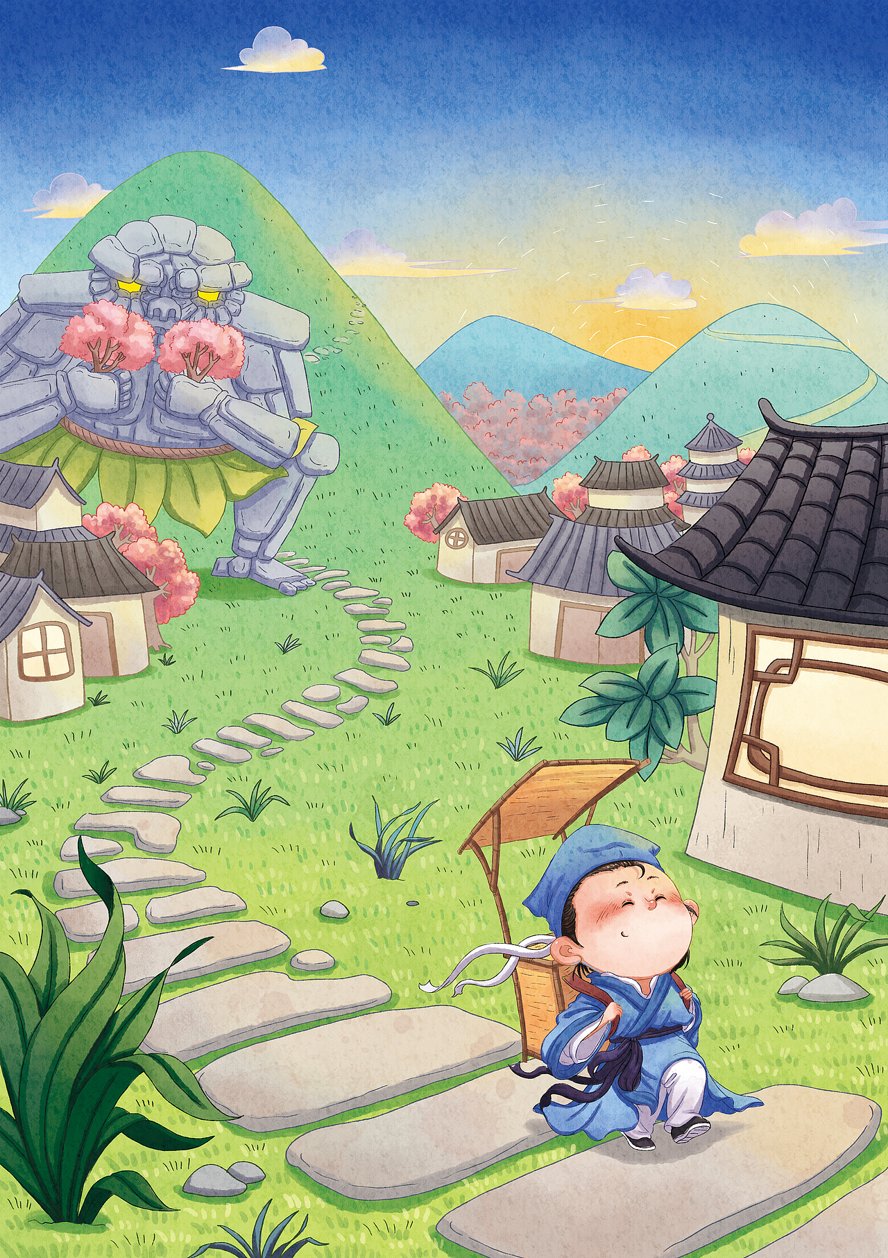 背着书包上学堂