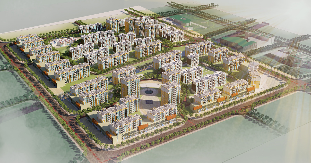 小区渲染|三维|建筑/空间|哪来的阿莫莫 - 原创作品 - 站酷 (zcool)