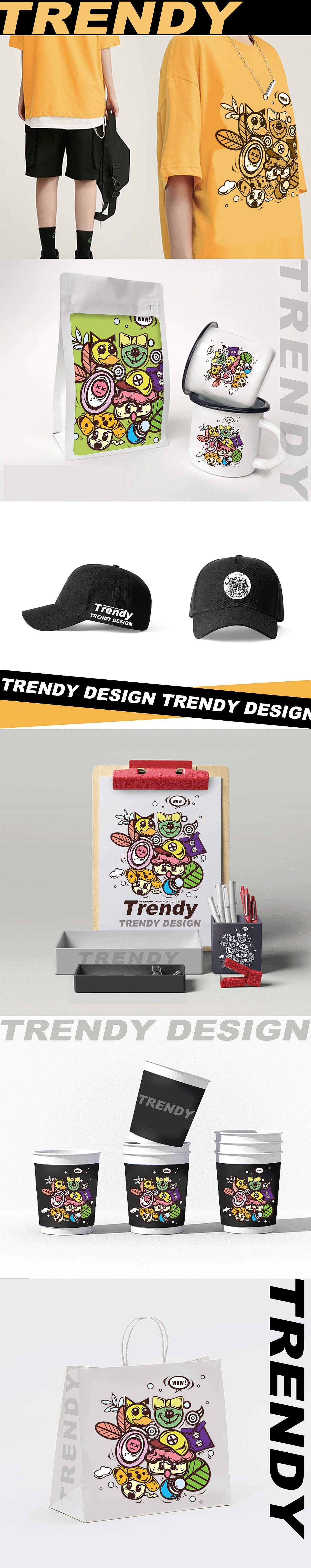 TRENDY文创周边设计（图ZMjk0MTQ5MTM2） - 新锐潮流插画 - 站酷设计师视觉传达室0原创素材 - 站酷ZCOOL