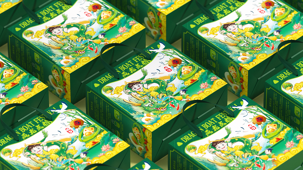 潮喜年端午节礼盒—粽妙夏天×画龙点粽