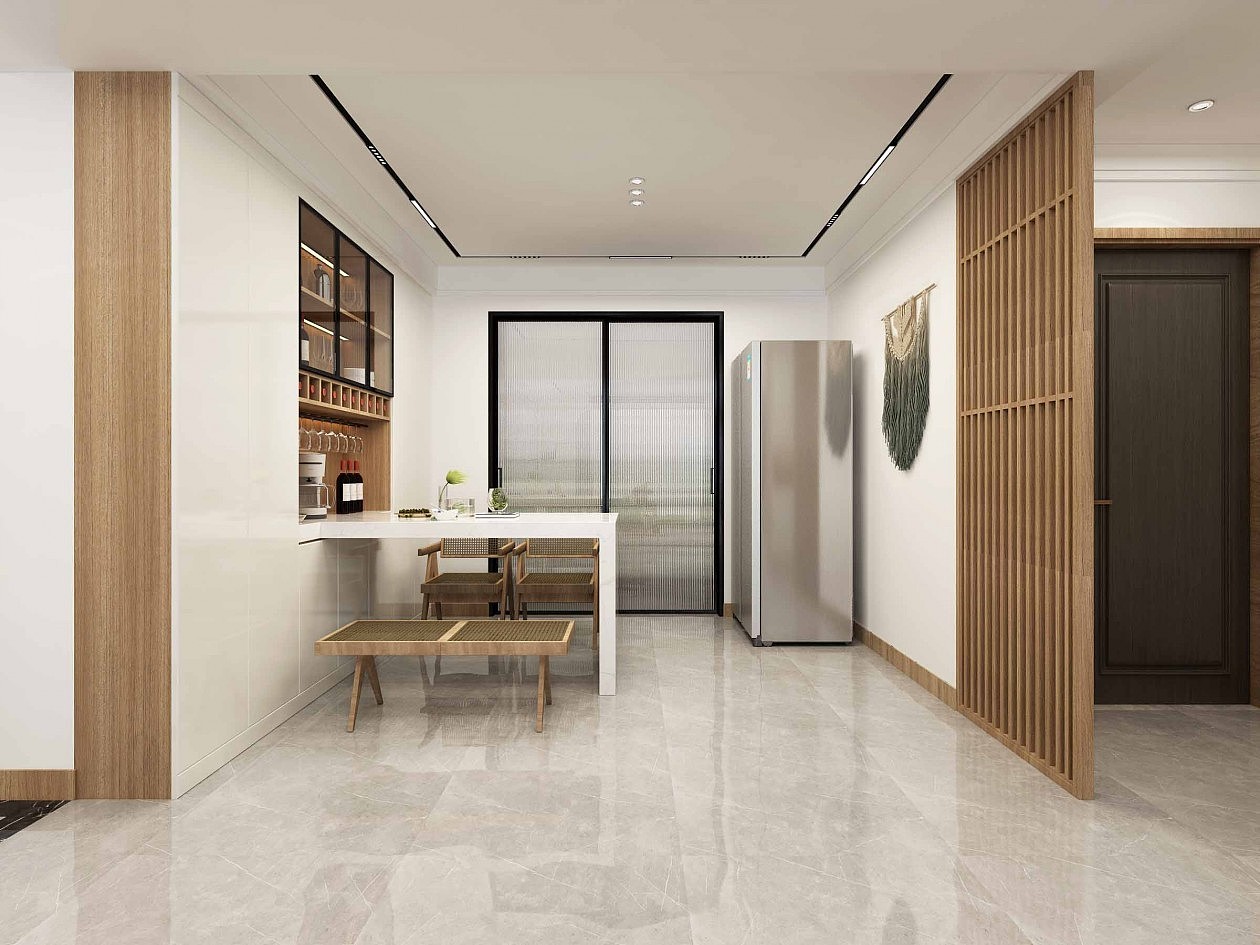 现代侘寂风客餐厅 日式极简（图ZMjg5NzA2MjU2） - 建筑设计 - 站酷设计师全国效果图设计原创素材 - 站酷ZCOOL