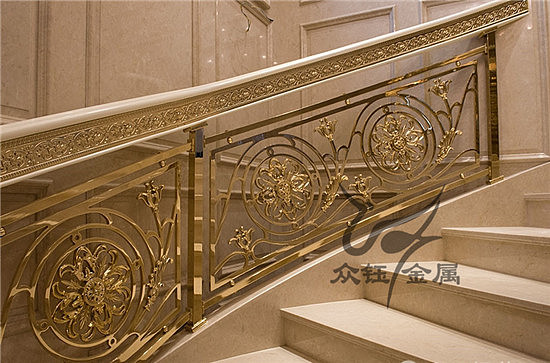  郁金香型铝艺雕花楼梯护栏 别墅装饰有更多的选择