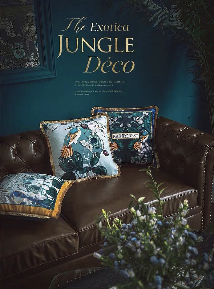 灰蓝调美式花鸟