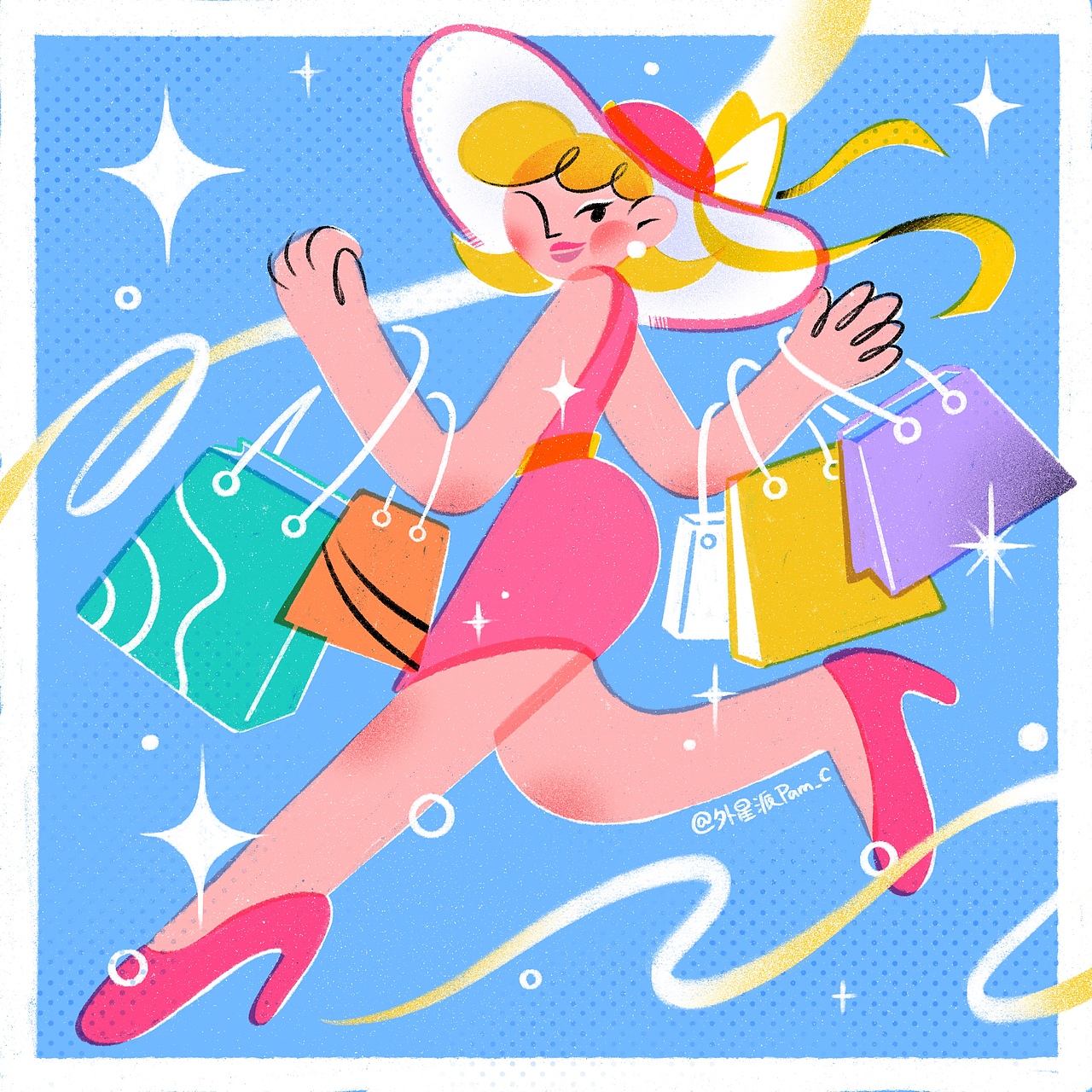 原创插画九宫格系列 | Free Life（图ZMjc3MDM1MzY0） - 商业插画 - 站酷设计师AlienPam原创素材 - 站酷ZCOOL