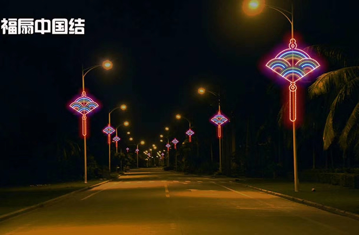 祥云彩鹿路灯杆装饰中国结灯笼灯杆装饰世博光电