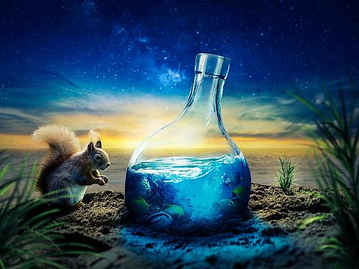 设计狗【原创】遗失的宝瓶创意海报场景合成