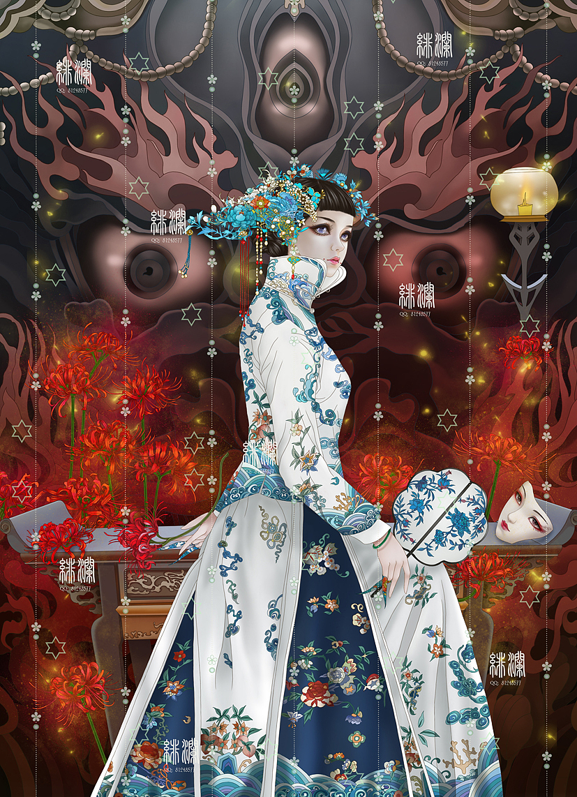 【 花开彼岸。狱姬 】（图ZMTEwMjk2MDE2） - 商业插画 - 站酷设计师插画师绯澜原创素材 - 站酷ZCOOL