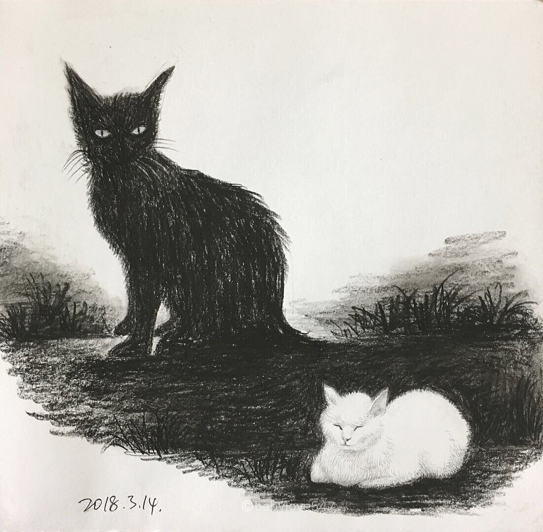 黑猫系列（图ZMTE0MjA1Mjgw） - 创作习作 - 站酷设计师Sunny9058原创素材 - 站酷ZCOOL