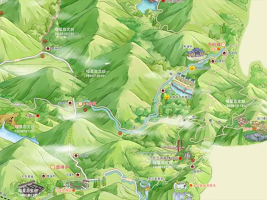 磐安全域旅游手绘地图