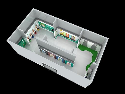 垃圾展厅3D设计效果图-垃圾分类-冷色调
