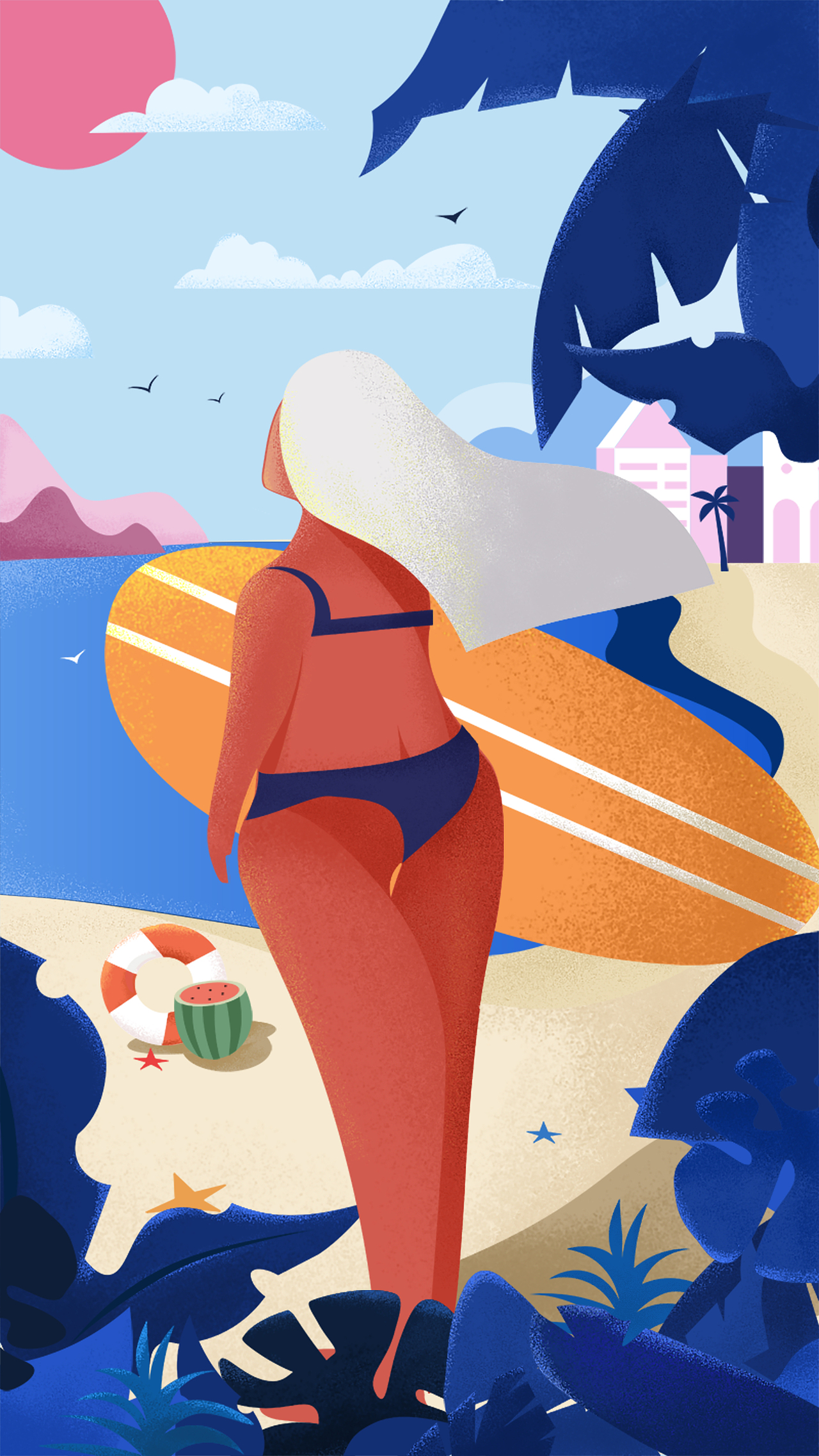 扁平化人物插画