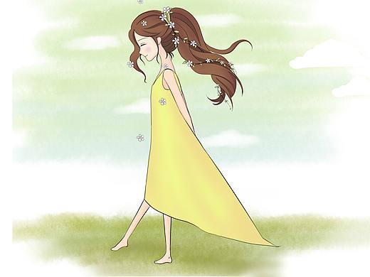 护肤日常插画
