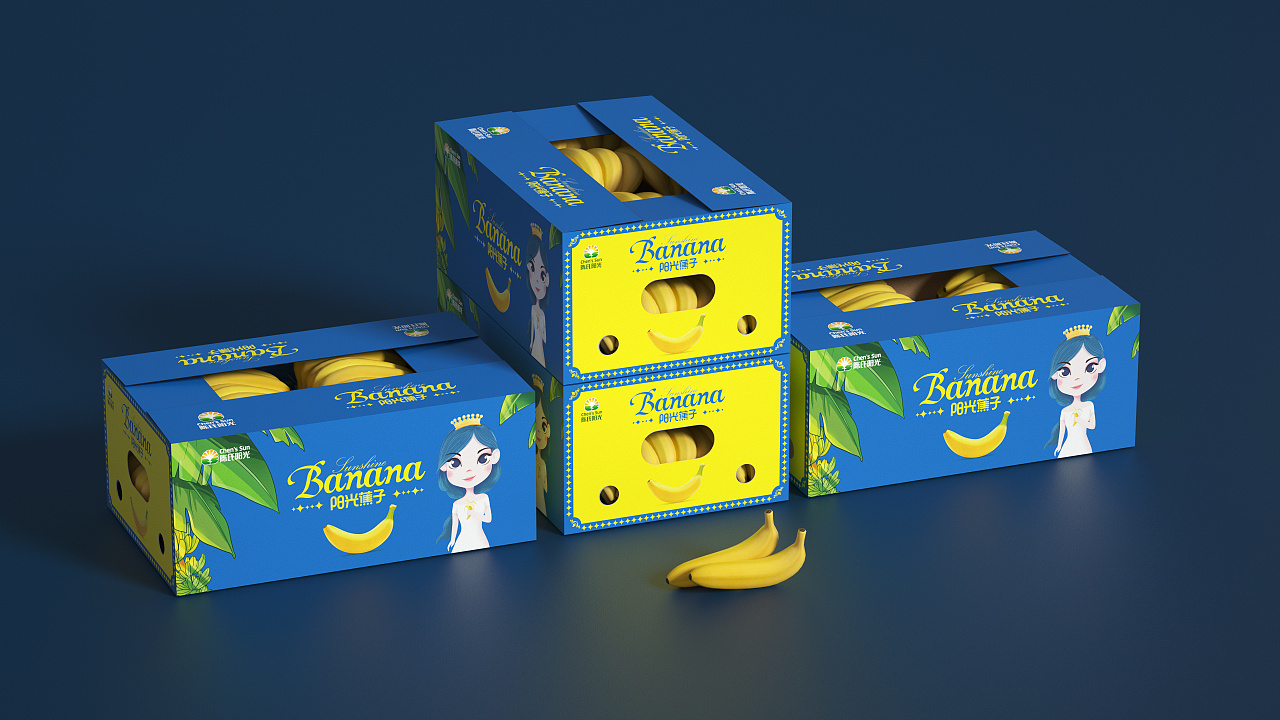 虎翼作品:陈氏阳光香蕉包装设计|平面|包装|贾颖设计 - 原创作品