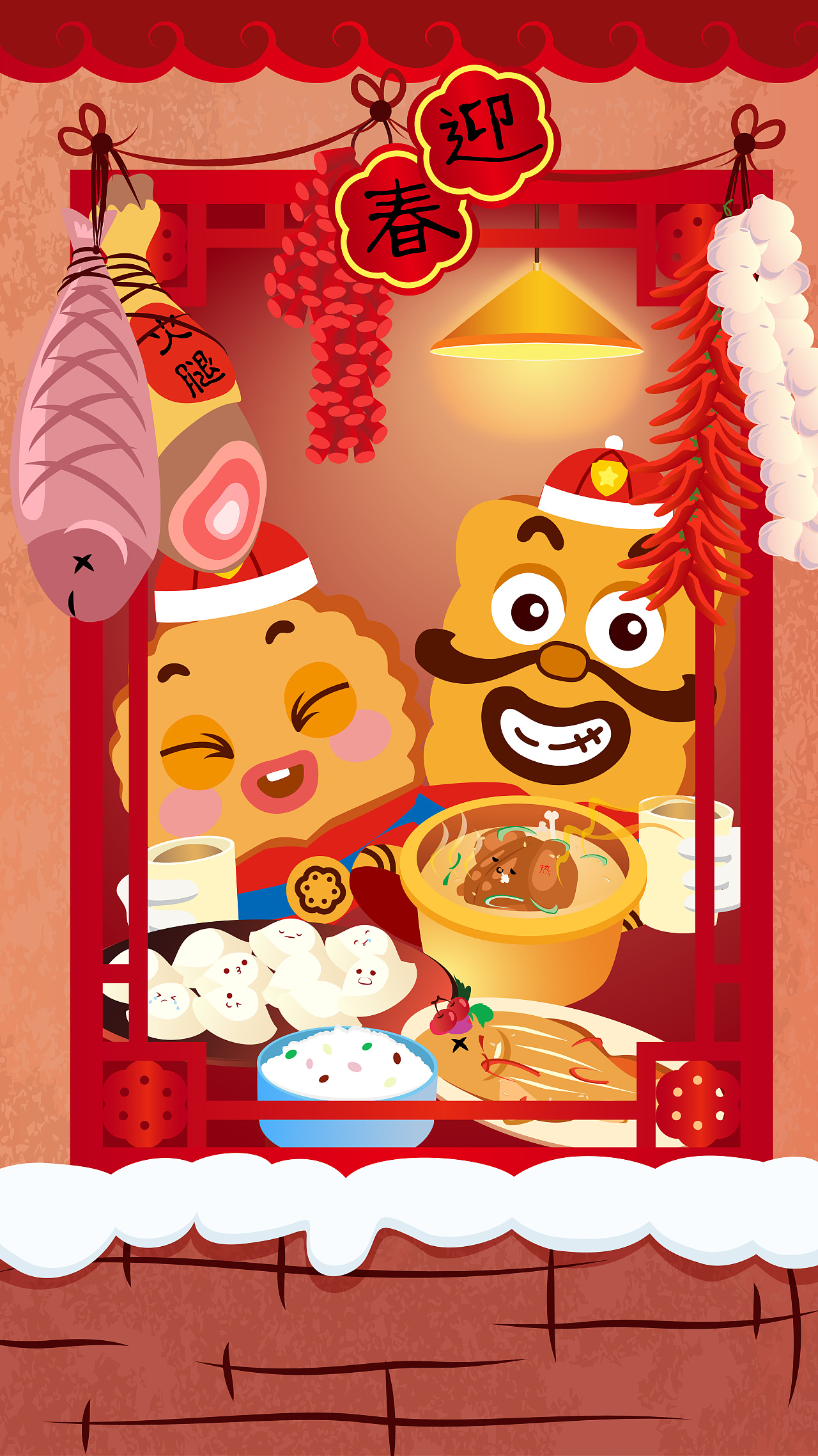 饼干警长春节壁纸|动漫|单幅漫画|mrcookie - 原创作品 - 站酷 (ZCOOL)