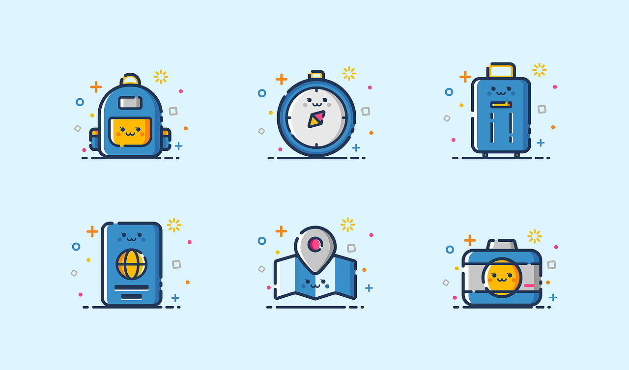 假日度假MBE图标（图ZMTEzNDA0NjQw） - 艺术插画 - 站酷设计师breadleewoo原创素材 - 站酷ZCOOL