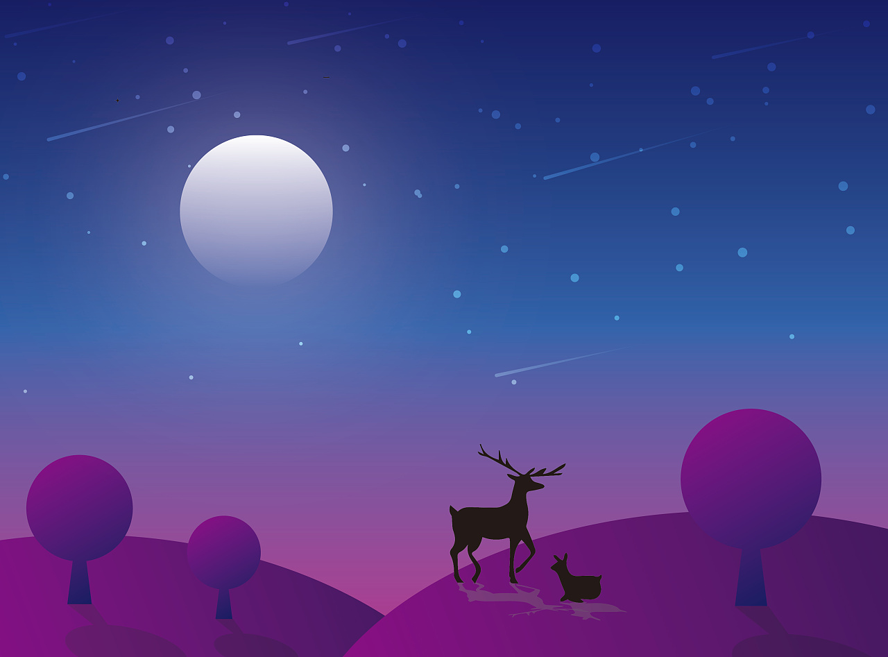 用ai绘出绚烂星空下的鹿惠州|设计爱好者捷德李57103年前