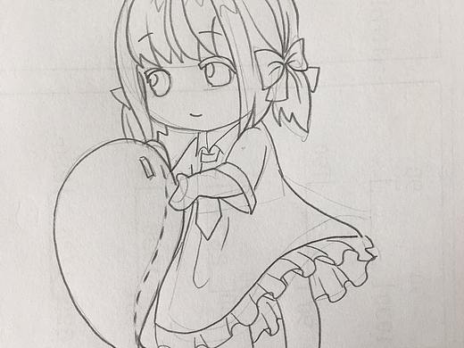 怎样画一个可爱的拿着小鲸鱼玩具的女孩子呢？