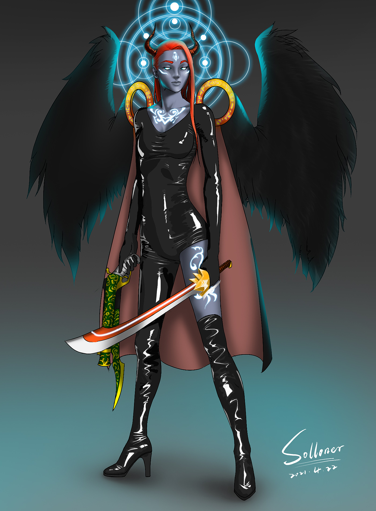 堕天使|插画|游戏原画|solloner_原创作品-站酷zcool