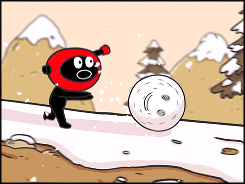 努努推雪球动图图片