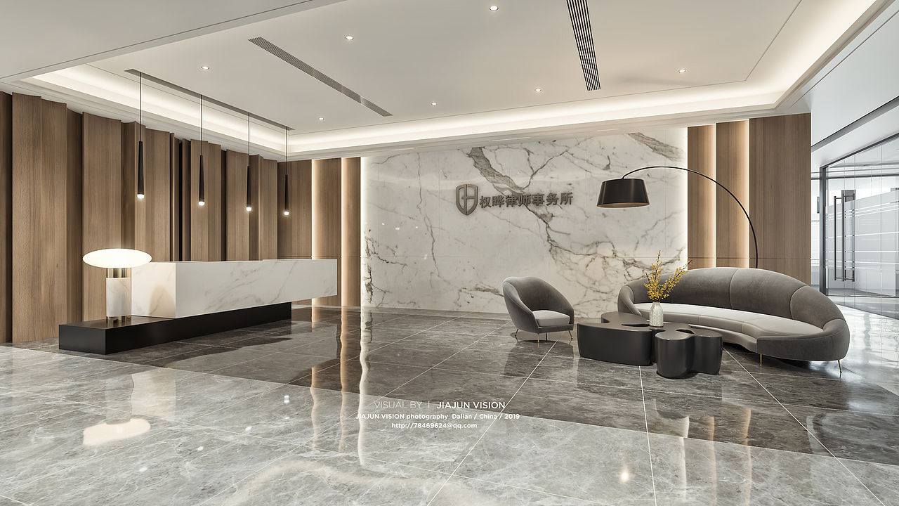 现代办公空间效果图表现