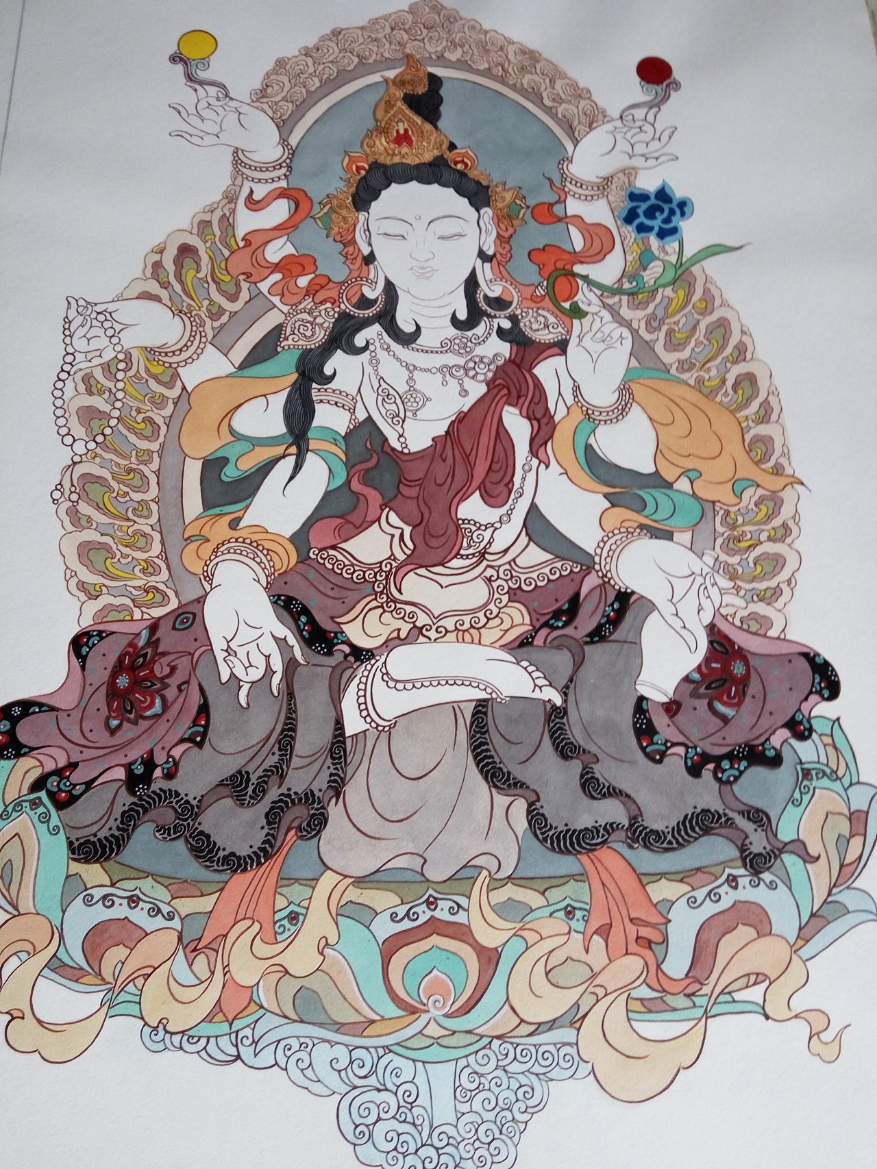 前年画的六臂观音