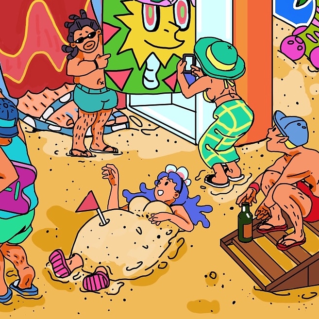 巨人沙滩派对|插画|创作习作|joshua_pu - 原创作品 - 站酷 (zcool)