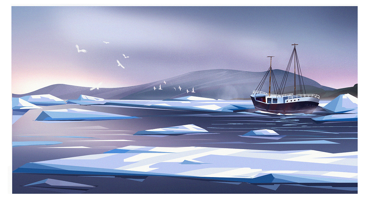 破冰船|插画|创作习作|改变喵 - 原创作品 - 站酷 (zcool)