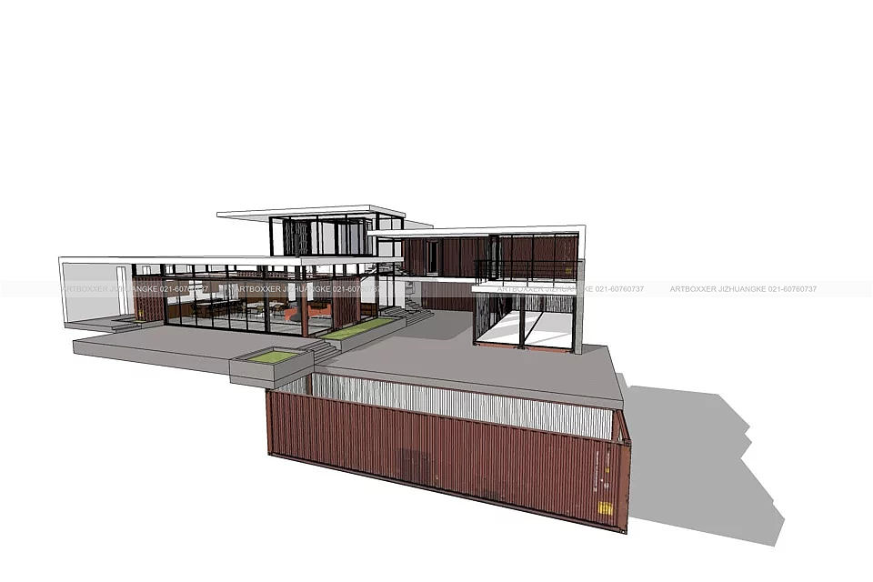 集装箱家庭式住宅/集装箱独栋民宿设计方案_上海集装客（图ZMTk3ODYzMzQ0） - 建筑设计 - 站酷设计师集装客原创素材 - 站酷ZCOOL