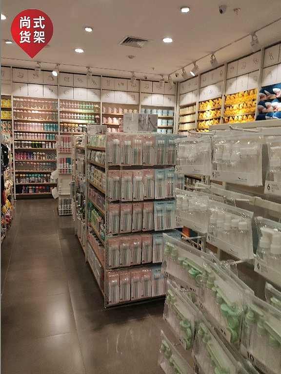 裕安遇见美货架名创优品三福饰品货架单边挂摆中岛架