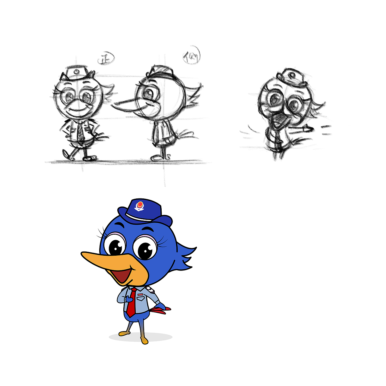 “啄木鸟税收服务队”卡通设计记录