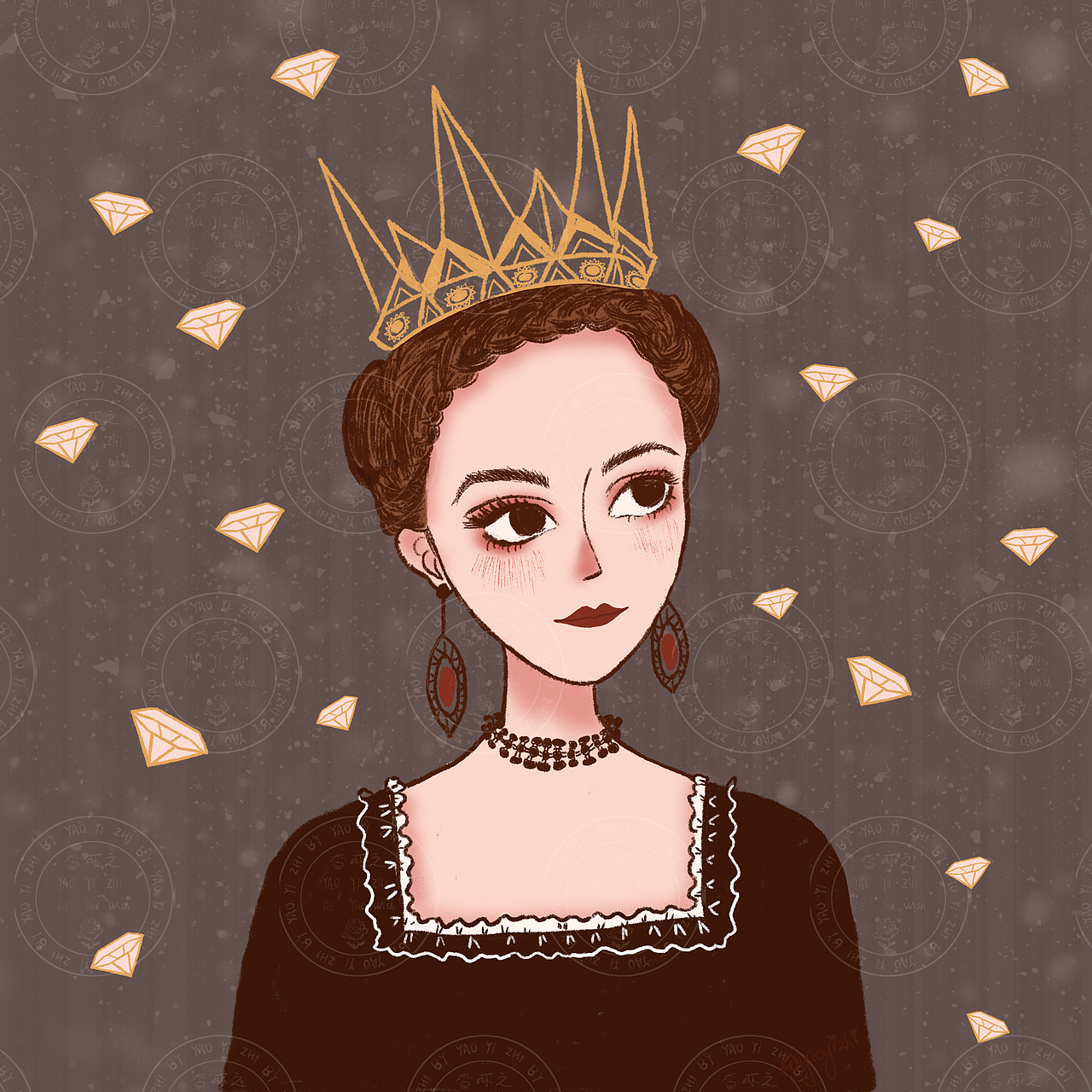 一些复古色调的插画小姐姐（图ZMjI0MzkzODcy） - 创作习作 - 站酷设计师Sylvia杳亦之原创素材 - 站酷ZCOOL
