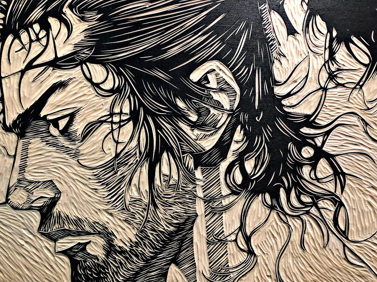 手工黑白木刻版画宫本武藏（图ZMTQxMzg5OTI0） - 绘画 - 站酷设计师南山晓原创素材 - 站酷ZCOOL