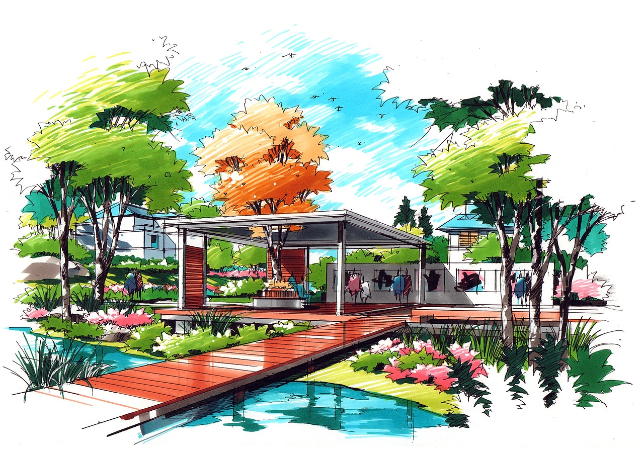 园林手绘设计优秀作品案例欣赏(六)