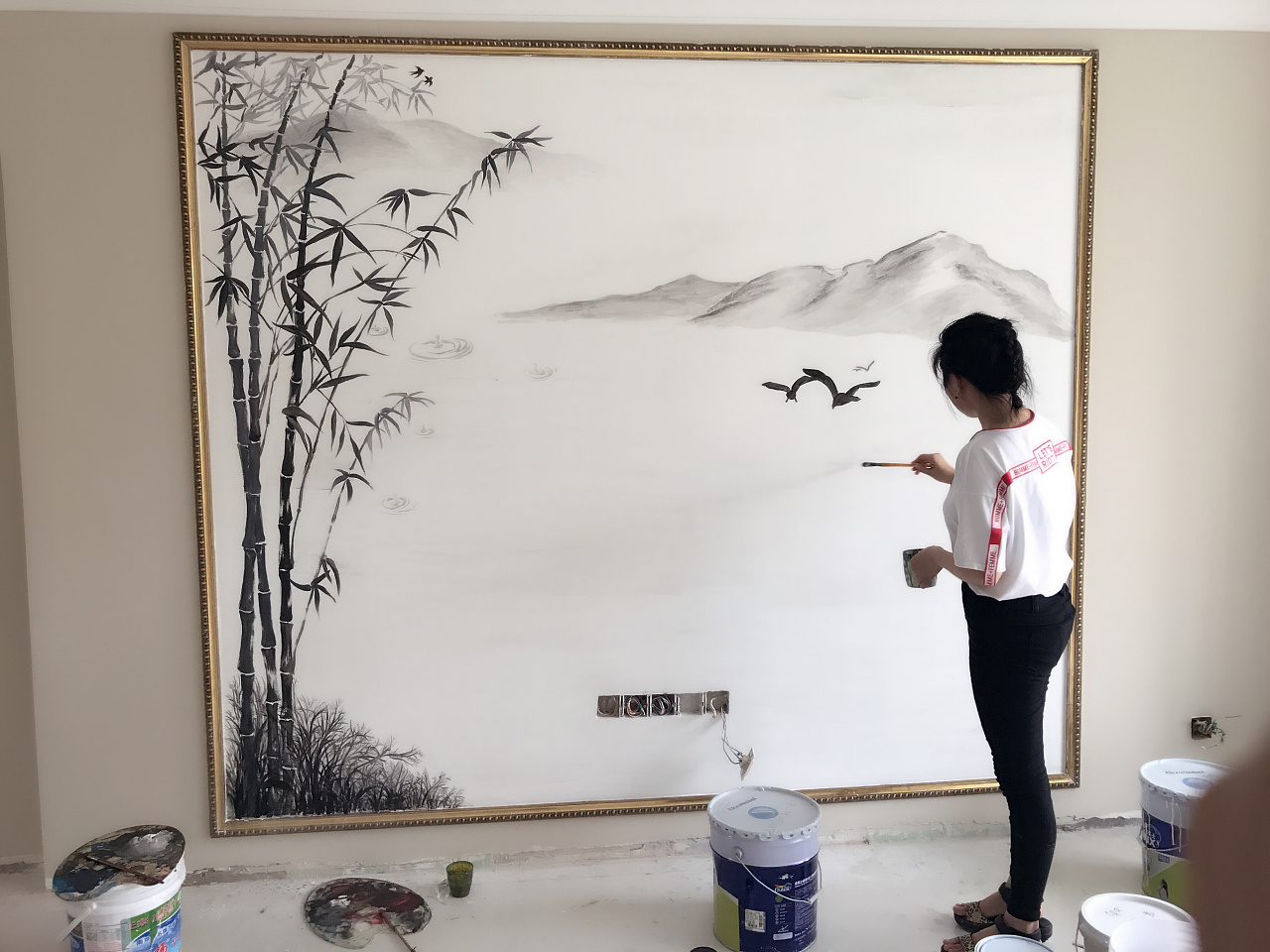 电视背景墙|纯艺术|绘画|雷霆画室 - 原创作品 - 站酷 (zcool)