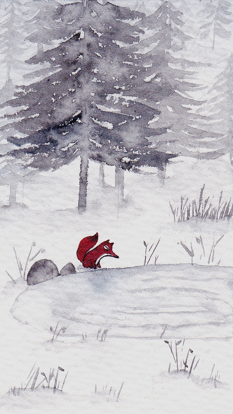 狐狸狸和雪|插画|儿童插画|白蜷 - 原创作品 - 站酷 (zcool)