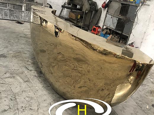 异形不锈钢接待台抽象不锈钢吧台巧妙设计的造型款式