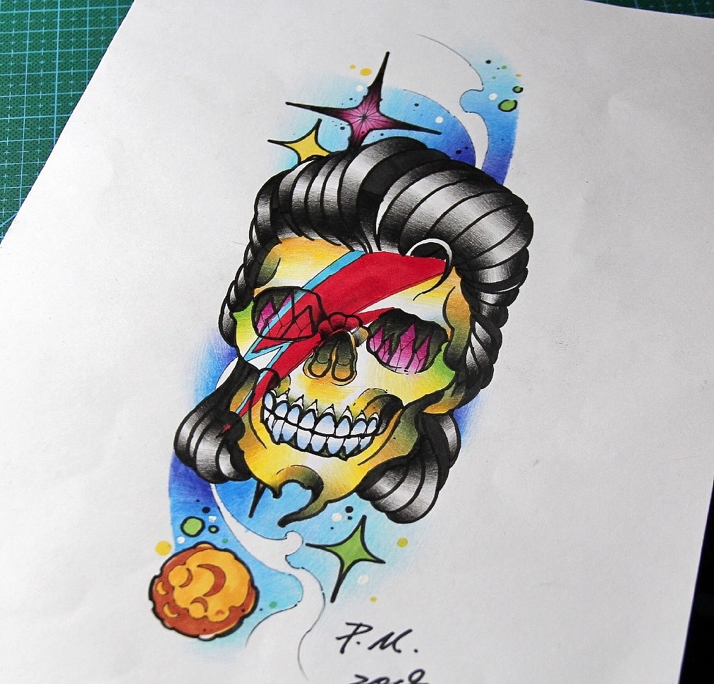 大卫鲍伊纹身手稿（图ZMjE4MzE4NjQw） - 艺术插画 - 站酷设计师PMOOONFNTATTOO原创素材 - 站酷ZCOOL