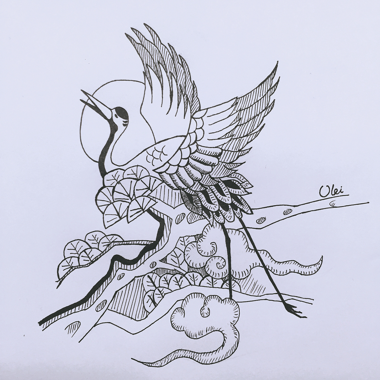 设计punky潮牌基础vi及品牌稿件河图洛书标签仙鹤手绘松鹤延年炭笔