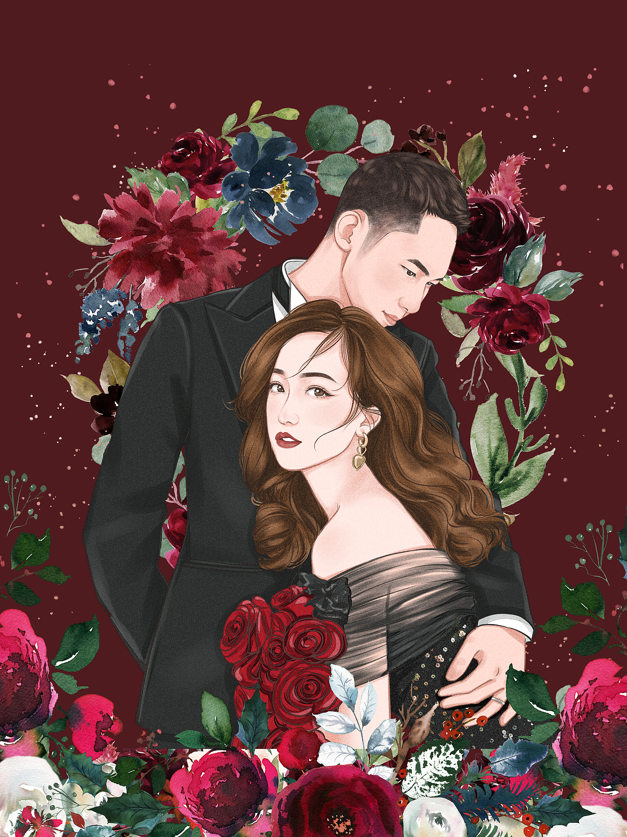 手绘婚礼请柬设计（图ZMjM2ODExNTk2） - 艺术插画 - 站酷设计师叫我小茗就行原创素材 - 站酷ZCOOL