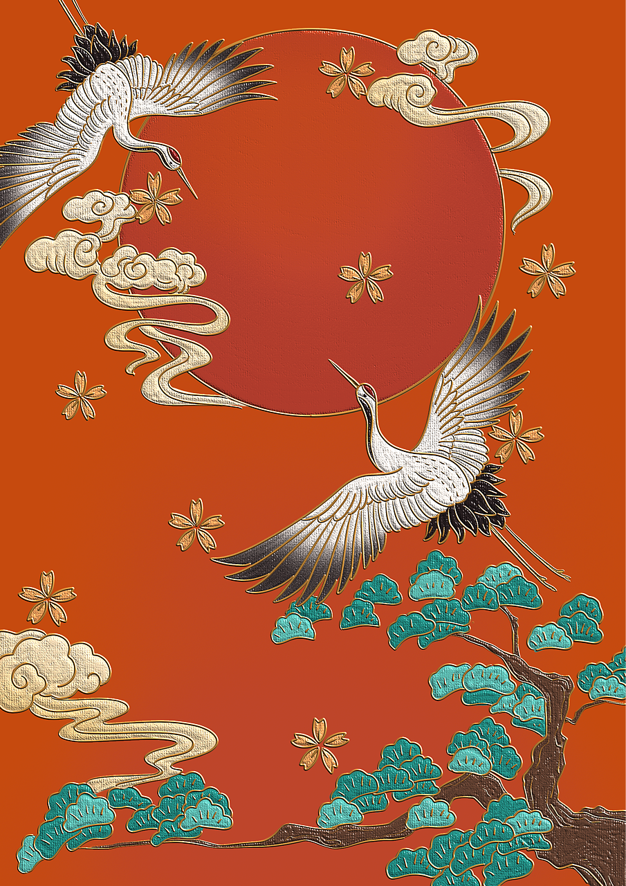 仙鹤装饰画（图ZMjM4NDgxMzky） - 艺术插画 - 站酷设计师HHJune原创素材 - 站酷ZCOOL