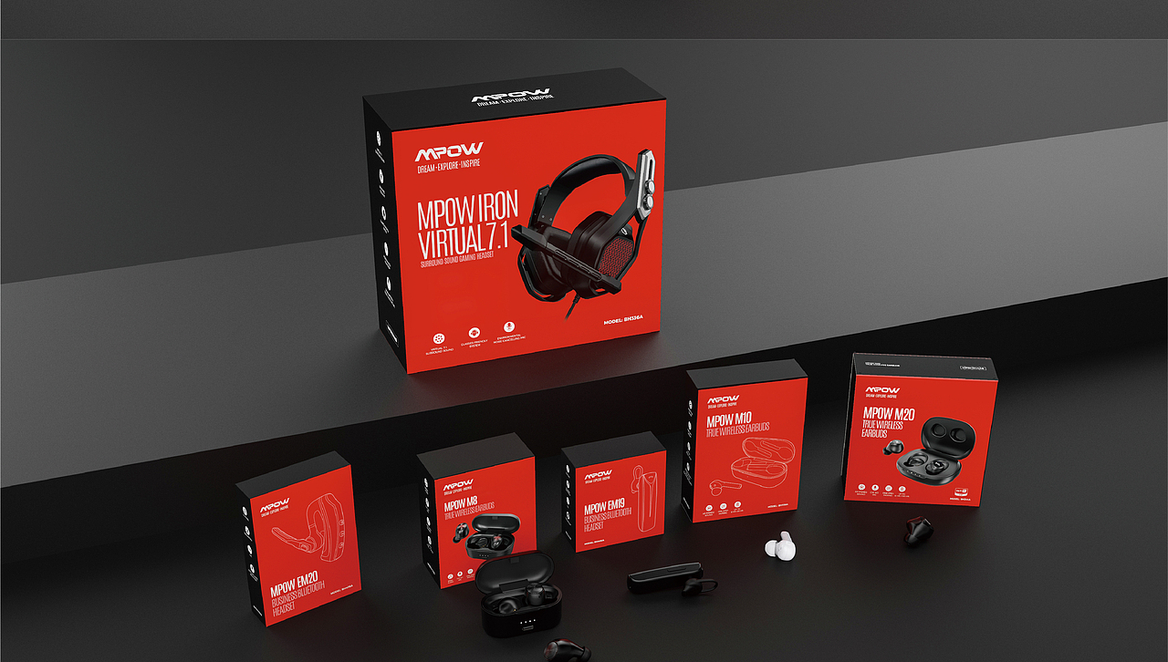 MPOW-品牌包装设计（图ZMjIyNDE2MjQ0） - 产品 - 站酷设计师Essencen原创素材 - 站酷ZCOOL