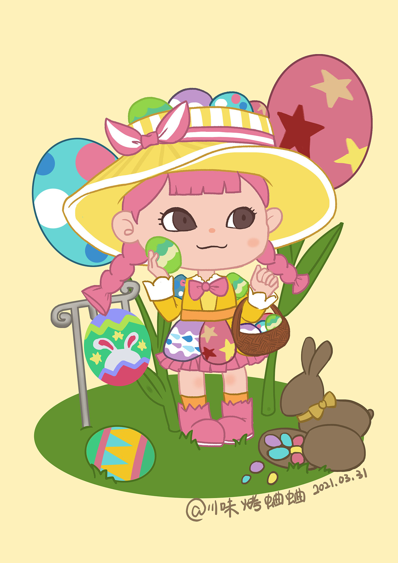 集合啦动物森友会-复活节活动开啦|插画|商业插画|川味烤蛐蛐 - 原创