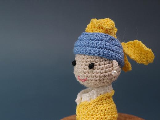 【名画系列】戴珍珠耳环的少女手工立体钩编