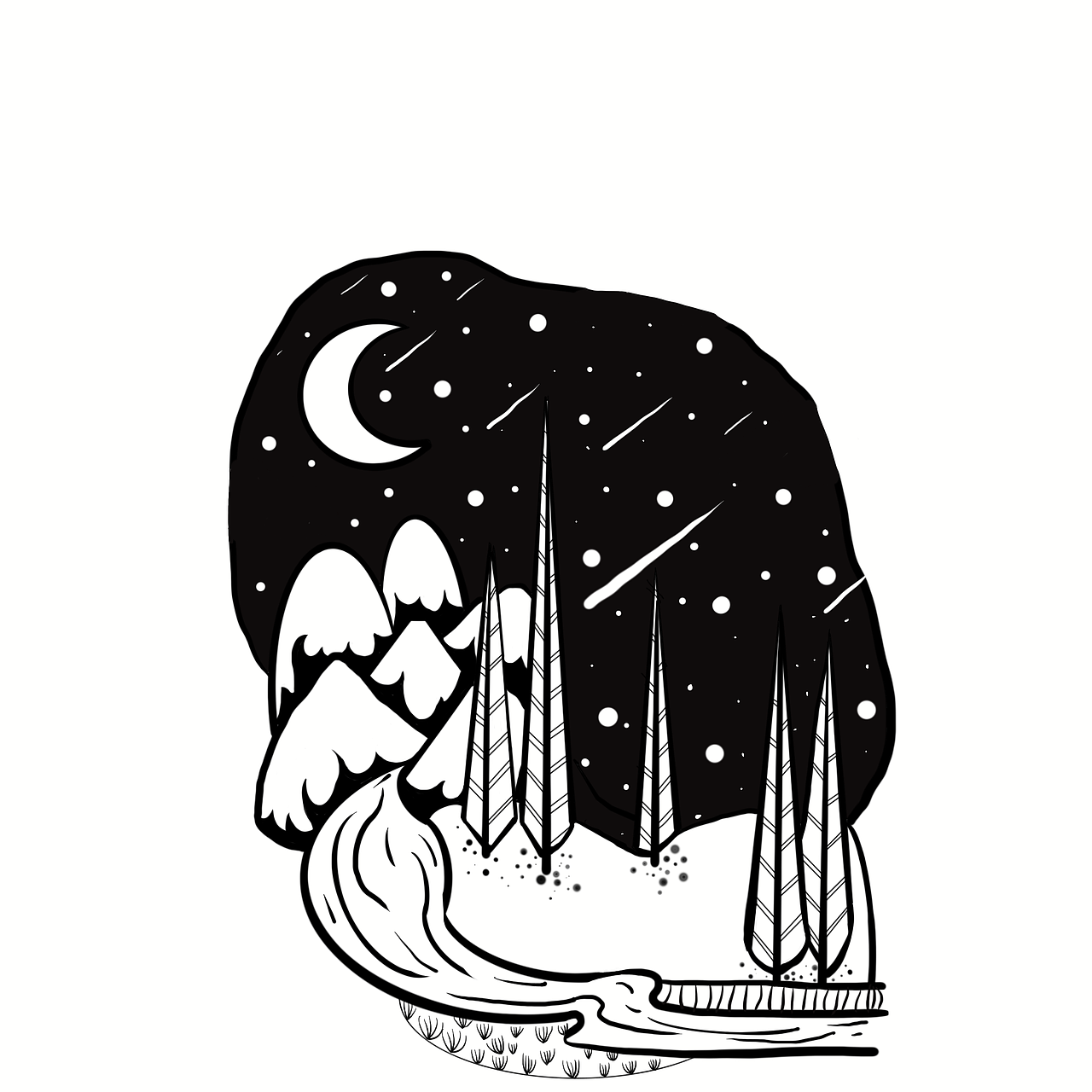 黑白插画（图ZMTk2ODQ0NDA0） - 商业插画 - 站酷设计师哩哩和啰啰原创素材 - 站酷ZCOOL